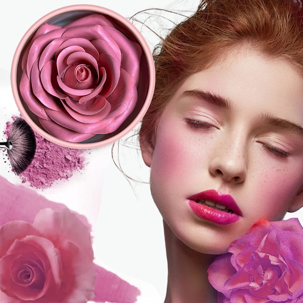 3D Petal Rose Makeup Blush 4 colors Gift Highlighter Rare Beauty Blush Rubor Forma Rosa Real Rose Flower Blush Shimmer Makeup Quake