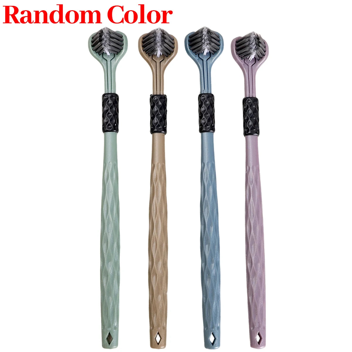 10/2PCS Creative Three Sided Toothbrush U Shape 360° No Blind Spot Cleaning Toothbrush Ultra Soft Bristles Gum Care for Adults Quake Random Color 2PCS