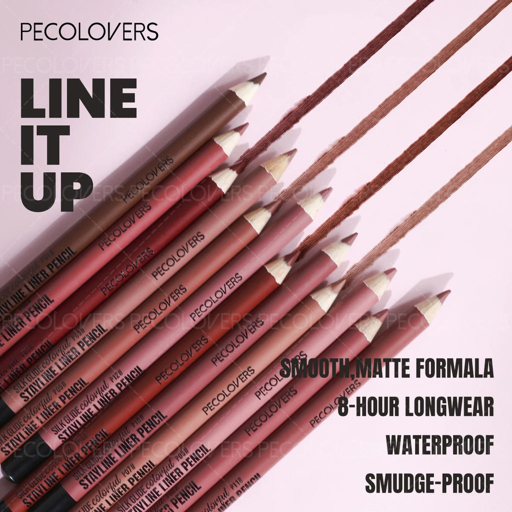 1 Pcs Matte Lip Liner Pencil, Multiple Red Brown Tones Lipstick Pen, Define Lip Lines, Smooth To Slide, Perfect Birthday Gifts Quake