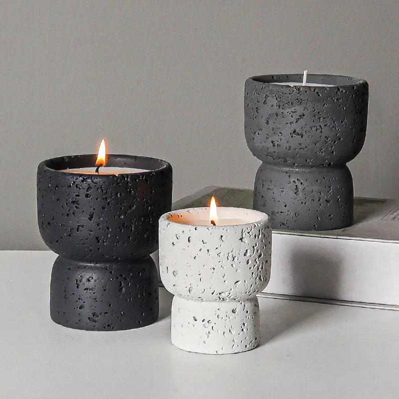 Simple Cement Household Aromatherapy Candles Empty Cups DIY High-value Handicrafts Indoor Candle Holders Decorative Ornaments Quake