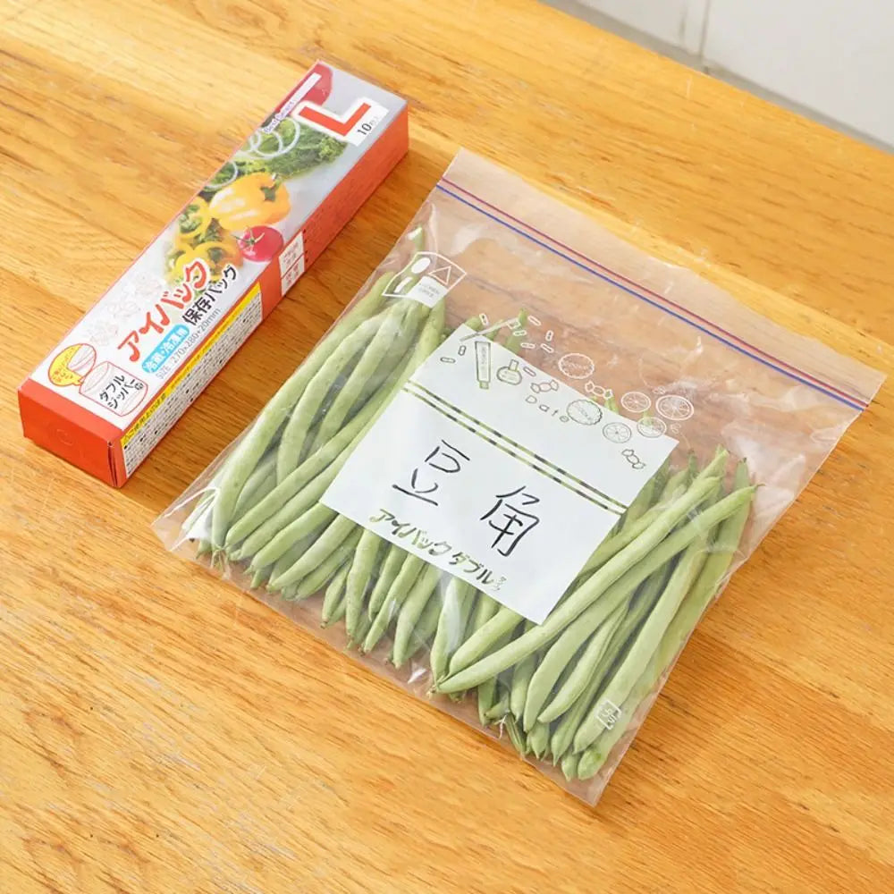 Sealed Bag Fresh-keeping Food Ziplock Bag Household Plastic Bag Thickened Refrigerator Storage and Freezing Packaging Bag Quake L - 10pcs