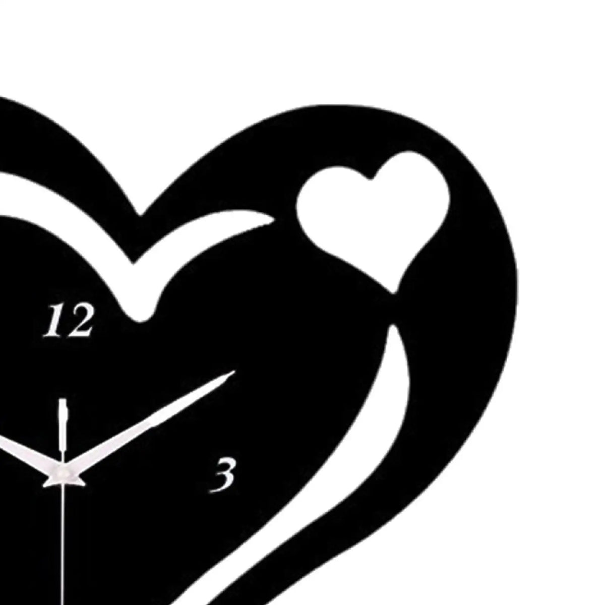 Heart Wall Clock Silent Clock 12inch Wall Ornament Creative Decorative Clock for Living Room Bedroom Office Home Decoration Quake