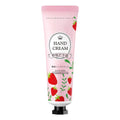 Plant Fruit Hand Cream 30g Natural Fragrance Moisturizing Hand Lotion for Dry Cracked Hands, Deep Repair Smooth Hand Care Cream Quake Strawberry