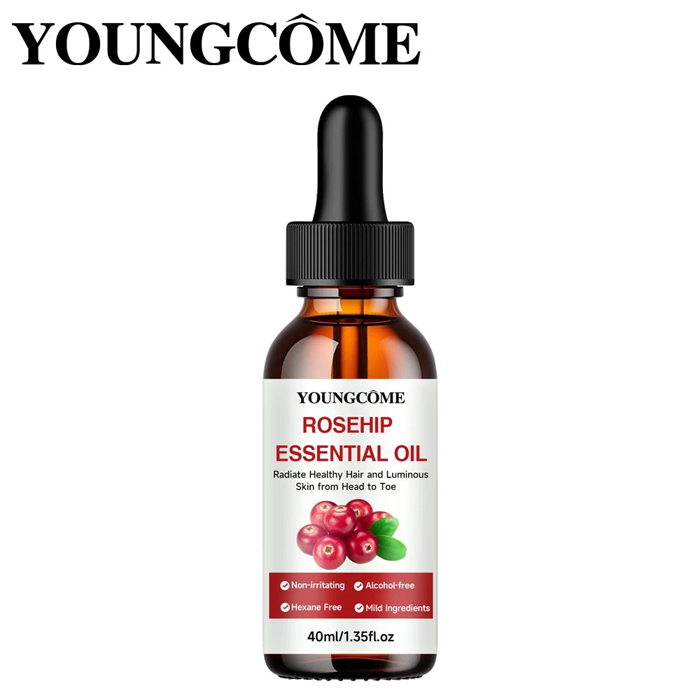 Pure Rosehip Essential Oil Fade Fine Line Lifting Firming Repair Moisturizing Whitening Nourishing Skincare Oil for Hair Face Quake