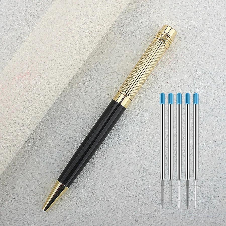 Luxury Pen 163 Smooth Gold Silver Black Office Ballpoint Pen New Student School Stationery Supplies Pens for Writing Quake