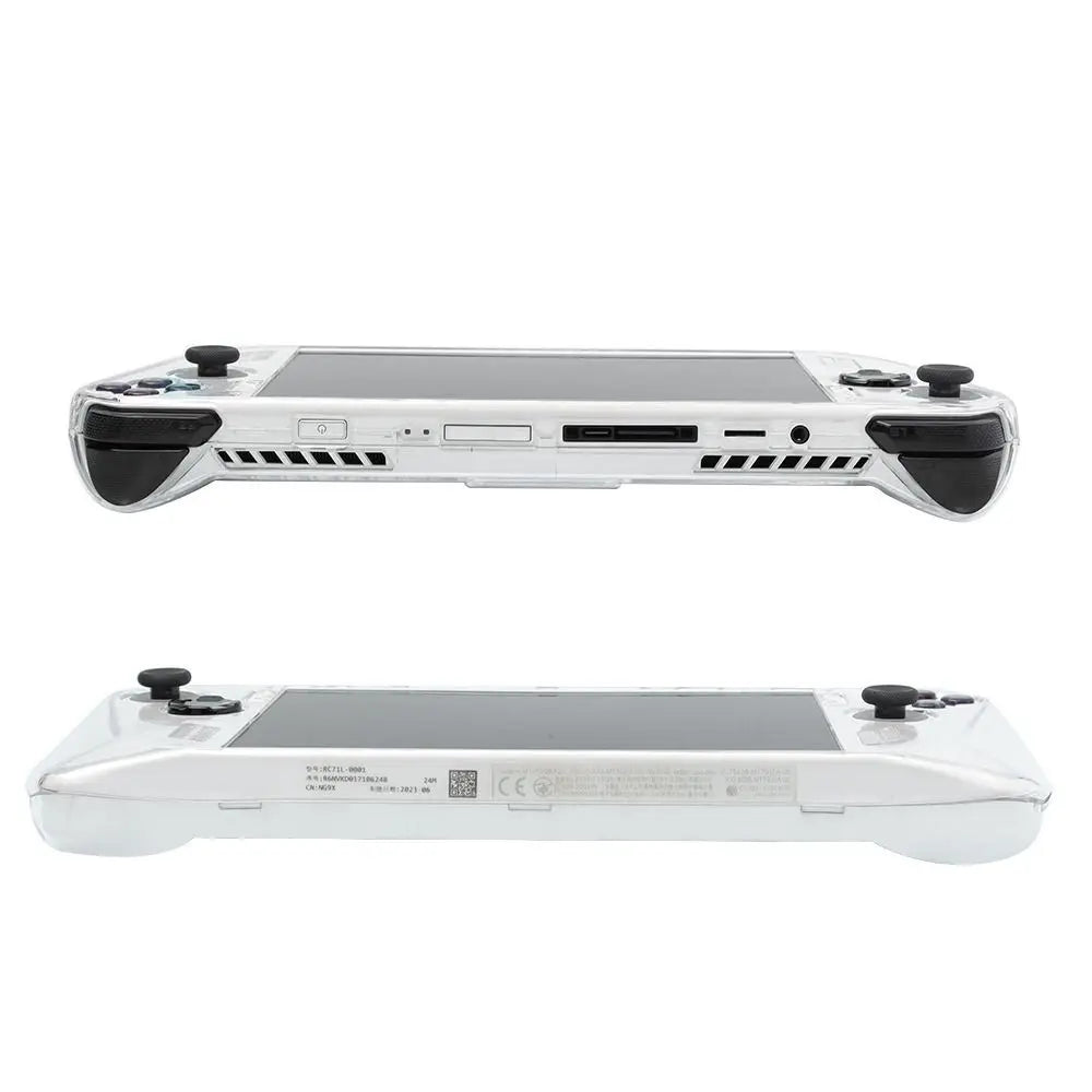 with Kickstand Protective Case Shockproof Transparent Back Cover PC Full Coverage Handheld Console Shell for Asus ROG Ally Quake