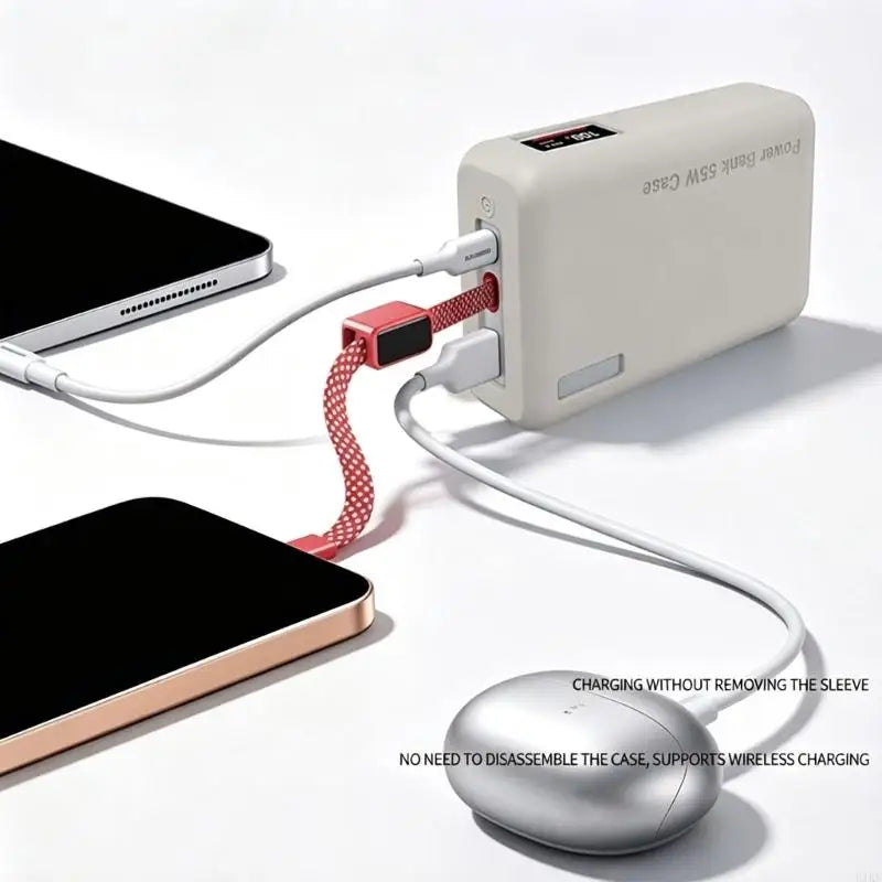 Soft Touches Powerbank Sleeve for 20000Mah 55W PB545 Powerbank Case, Protective Silicone Cover for Commuting K1KF Quake