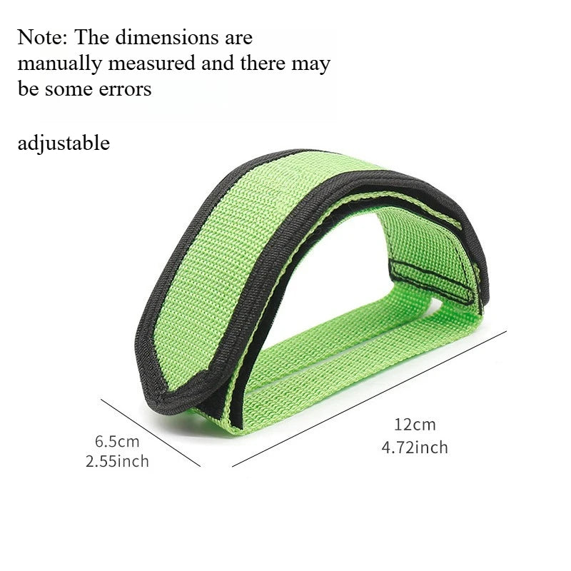 1Pc Bicycle Pedal Strap Fixed Gear Toe Cages Straps Anti-slip Foot Retainer Bands Cycling Accessories for Road Bike Quake green