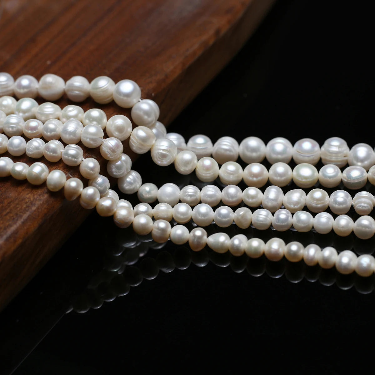 Threaded Pearl Natural Freshwater Pearl For Jewelry Making DIY Necklace Earrings Bracelet Accessory Length 18cm Quake