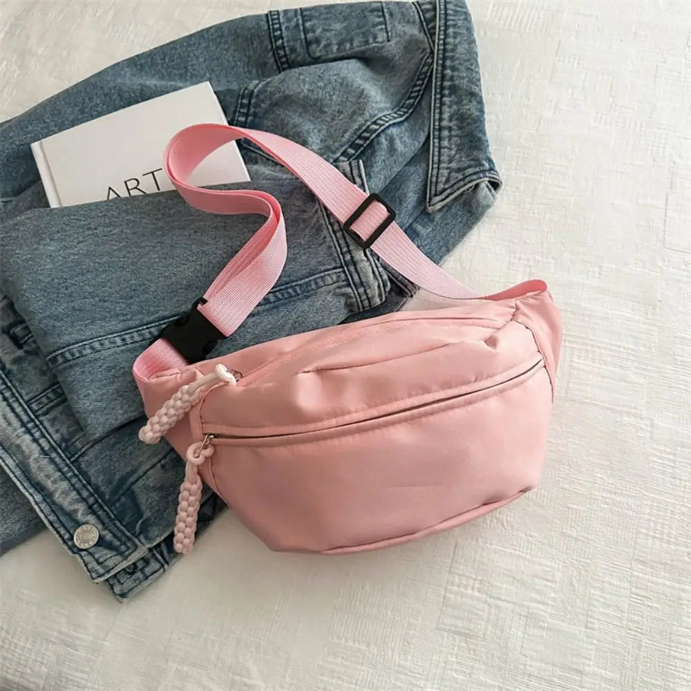 Fashion Half Moon Women's Chest Bag Large Capacity Oxford Cloth Waist Bags Multifunctional Waterproof Running Belt Bags Outdoor Quake 5