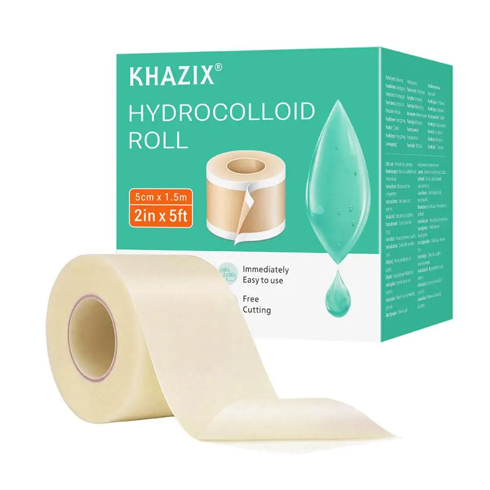 Hydrocolloid Roll 2in x 5ft, Hydrocolloid Bandages for Acne Pimple, Burns, Minor Cuts, Wound Care Self Adhesive Waterproof Patch Quake C