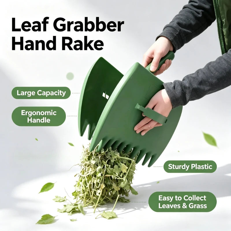 Multifunctional Garden Leaf Grabber Leaf Rake Portable Hand Tool for Collecting Fallen Leaves and Debris in Outdoor Yard Quake
