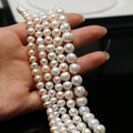 Threaded Pearl Natural Freshwater Pearl For Jewelry Making DIY Necklace Earrings Bracelet Accessory Length 18cm Quake WHITE 8-9mm