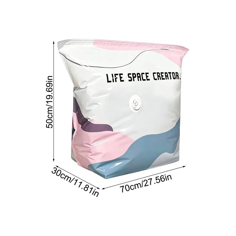 2 Pieces Travel Vacuum Bags No-Pump Suitcase Compression Packaging Luggage Vacuum Bags for Bedding Clothes Blanket Pillow Quake M