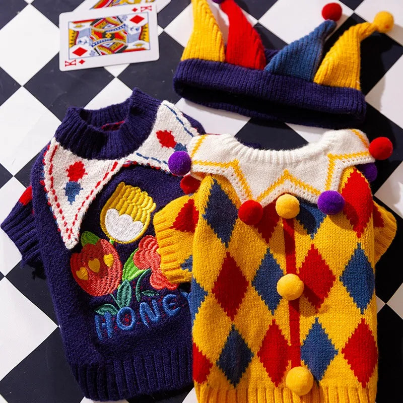 Cute Pet Dog Sweater Winter Dog Warm Clothes Puppy Coat Chihuahua Bichon Yorkie Clothing Sweaters and Hat Set Dog Costume Quake