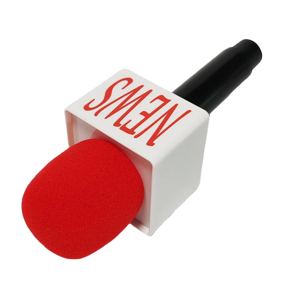 Microphone Prop Set Fake Plastic Microphone with Sponge Cover and Cube Kids Toys Party Favors Home Decoration Ornaments Quake
