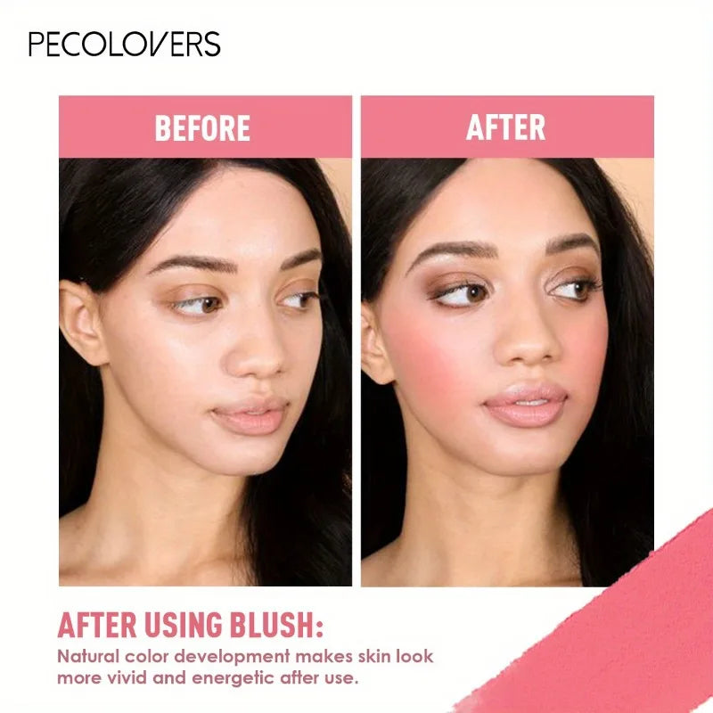 PECOLOVERS Waterproof Blush Cream - Long-Lasting, High Pigmentation for All Skin Tones, Natural Cheek & Face Rouge Quake