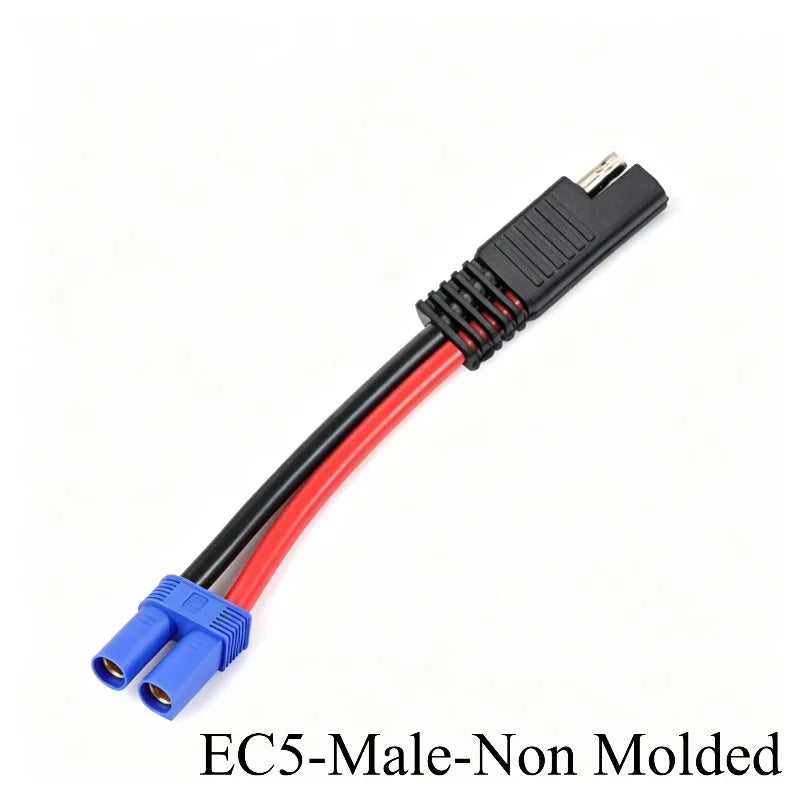 SAE To EC5 Male Female Plug Adapter Cable 12AWG Heavy‑Duty Automotive Power Cord For Solar Battery Car Jump Starter DIY Wiring Quake EC5-M-Non Molded 12AWG 1M