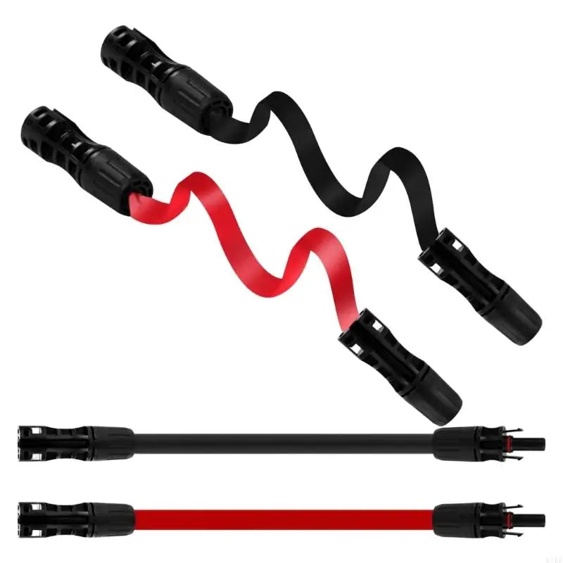 Solar Extension Cable Set with Flat 2-Wire Cable, 42 Connector Wire for Roof Array Wiring and Outdoor Link Use Daily K1KF Quake