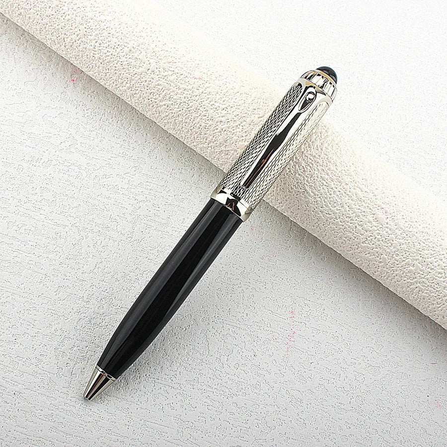 Luxury Business Blue Big Size Metal Rollerball Pen / Ballpoint Pen Silver Clip Blue Ink for Writing Office Writing Gift Pen Quake 148-12
