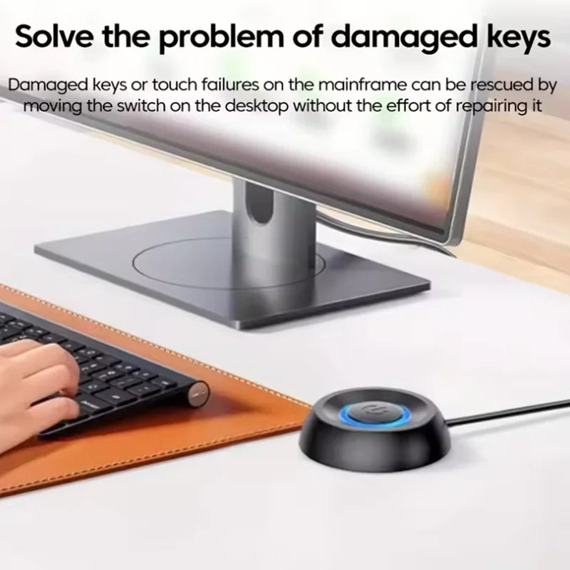 New External Desktop Switch LED Lights PC Motherboard Computer Startup Extension Cable Power On/Off Button For Desktop Computer Quake