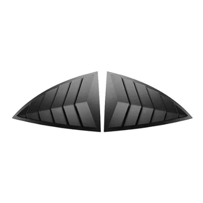 For Tesla Model 3 2017-2023 Car Rear Louver Window Side Shutter Cover Trim Sticker Vent Scoop ABS Carbon Fiber Red Accessories Quake Matte Black Style B