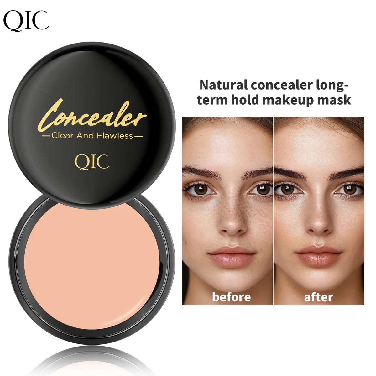 Full Coverage Concealer-waterproof,for Covers Skin Blemishes and Wrinkles and Tattoos,Regulates Skin Tone,Face Concealer Makeup Quake