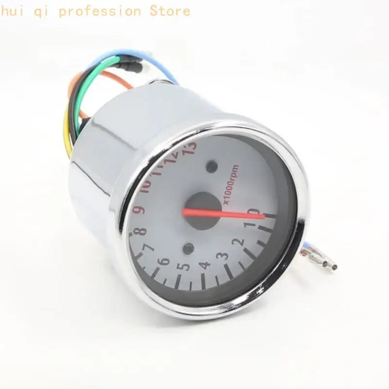 Stainless Tacho Gauge Motorcycle Tachometer Motorbike Accessory 13000RPM Counter with LED Backlit Easy Installation H8WE Quake