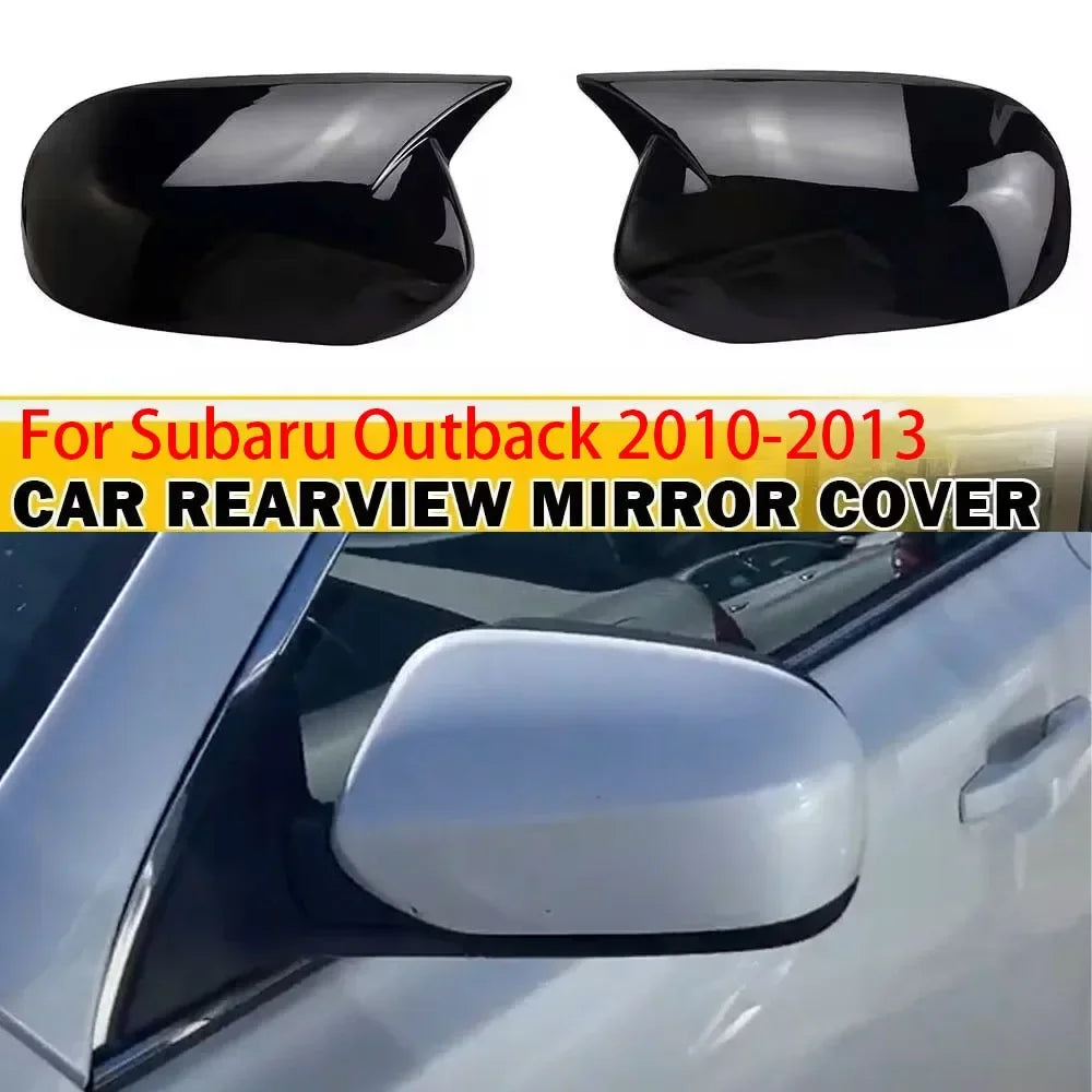 For Subaru Outback 2010-2013 Car Sticker Rearview Side Mirror Cover Wing Cap Exterior Door Rear View Case Trim Carbon Fiber ABS Quake