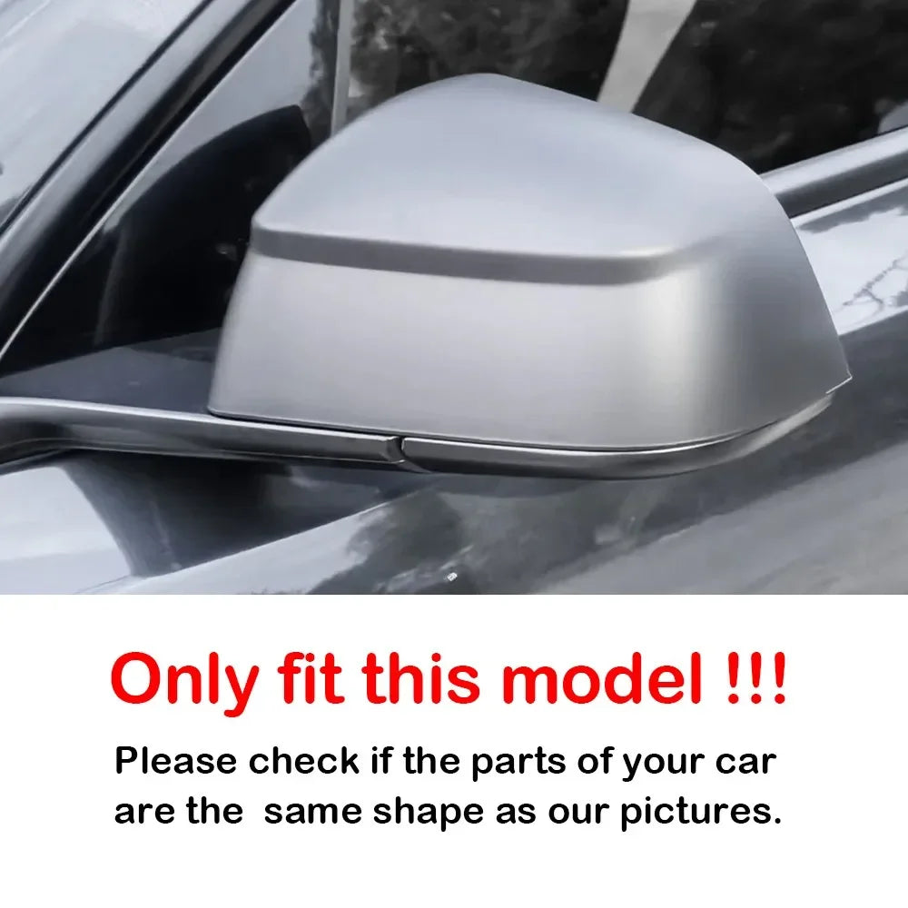 For Tesla Model Y Juniper 2025+ 2x Car Sticker Rearview Side Mirror Cover Wing Cap Exterior Case Trim Accessories Decoration ABS Quake