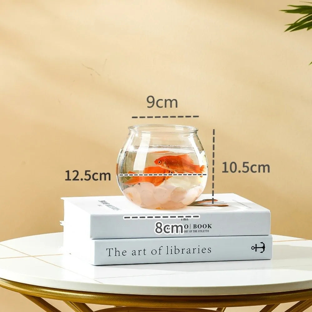 New Transparent Fish Tank Round Unbreakable Aquarium Plastic Lightweight Small Fish Bowl Home Decor Quake A