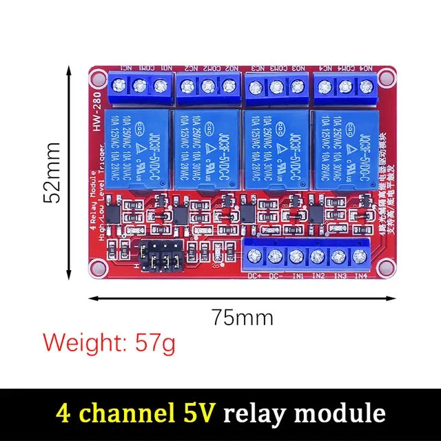 5V 12V 24V Relay Module Board 1 2 6 4 8 Channel Shield with Optocoupler Support High and Low Level Trigger for Arduino Quake 5V 4 Channel