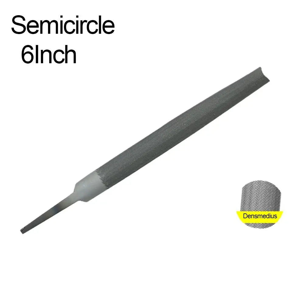 Durable Steel Steel Files 6/8 Inch Flat/Semicircle/Triangle/Circle/Square Saw File Grinding Straightening Hand File Leather Quake 6Inch-Semicircle