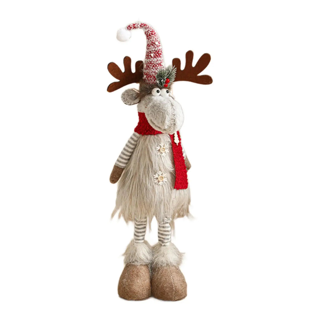 Reindeer Statue Crafts Christmas Sculpture for Bedroom Living Room Hallway Quake Retractable Elk