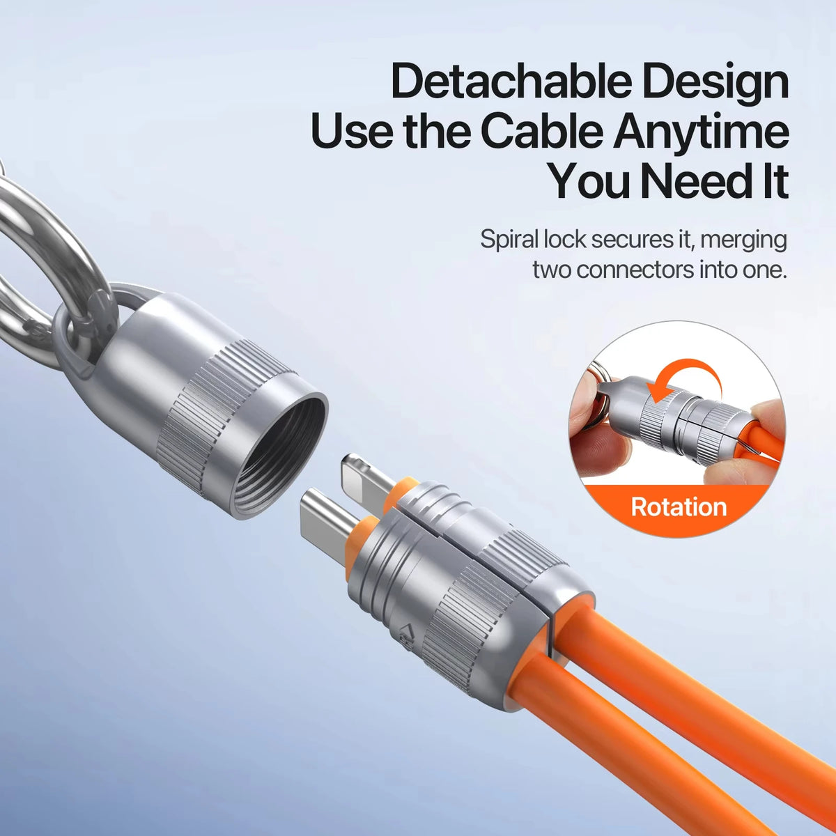 PD 27W USB-C To Lightning/type-c Fast Charging Data Cable, Zinc Alloy Silicone Lanyard Design Quake
