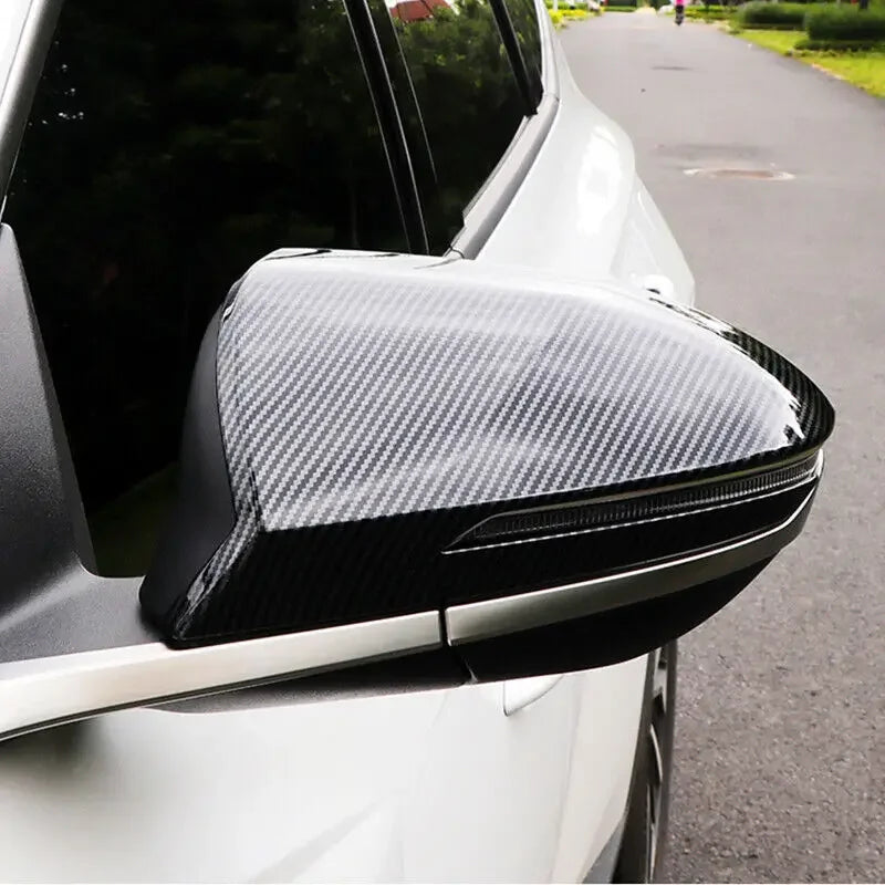 For Hyundai Tucson NX4 2021-2023 Car Rearview Side Mirror Cover Wing Cap Exterior Door Rear View Case Trim Carbon Fiber Look Quake
