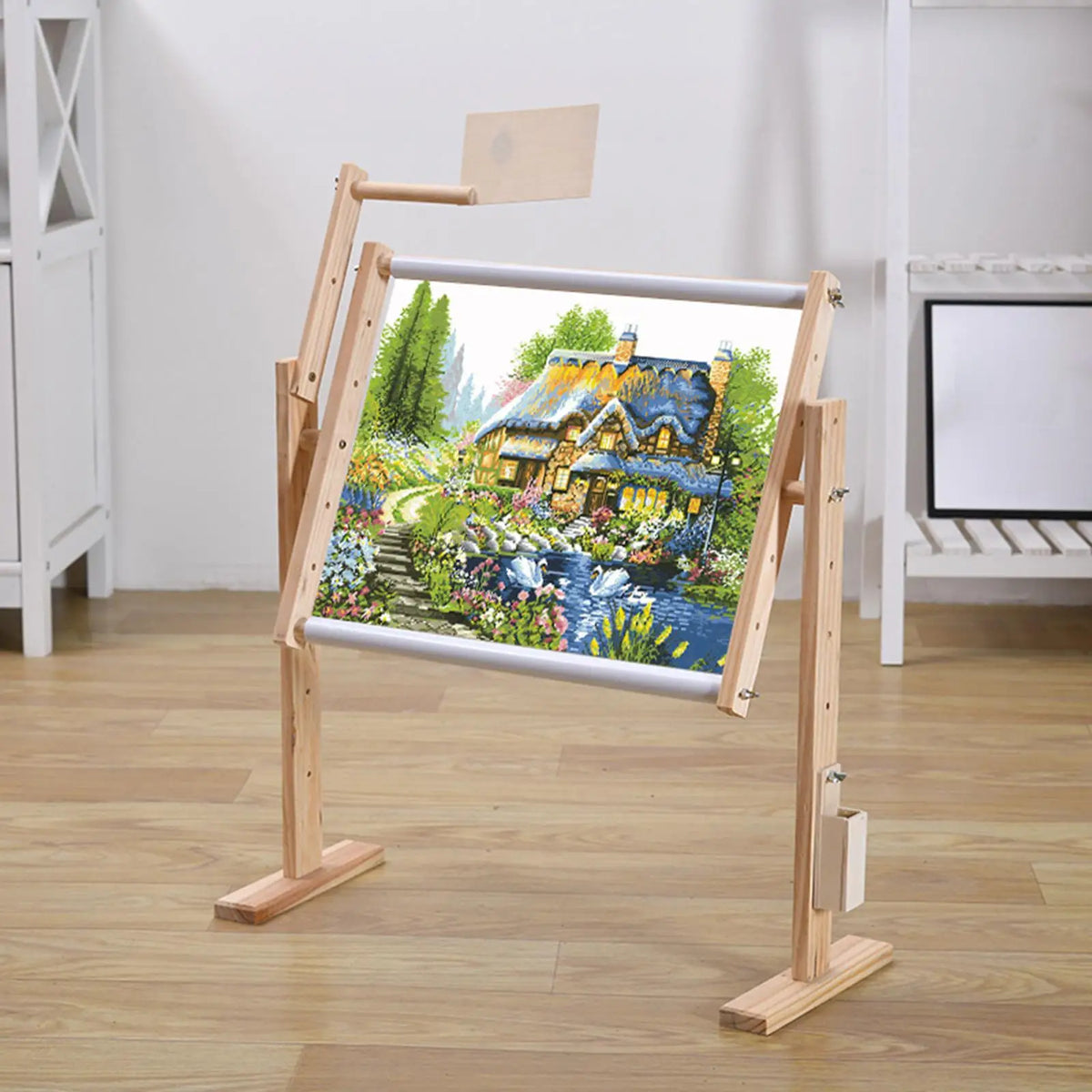 Wooden Cross Stitch Stand Embroidery Lap Stand DIY Craft Adjustable Rotating Quake
