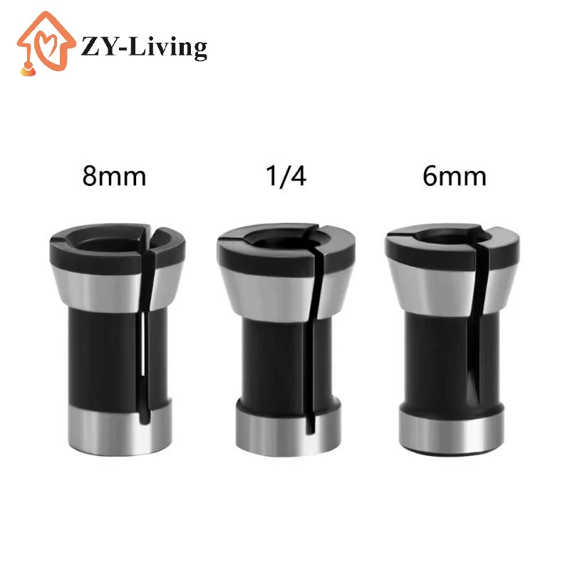 1Pcs High Precision Router Collet Durable Steel 6mm 6.35mm 8mm Quarter Inch Shank For Milling Cutter Woodworking Use Quake
