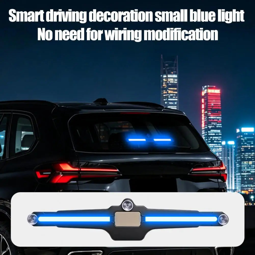 Solar Car Window Light, LED Blue Safety Lamp for Rear Windshield, Universal Suction Cup Warning Light for SUVs Sedans And Trucks Quake