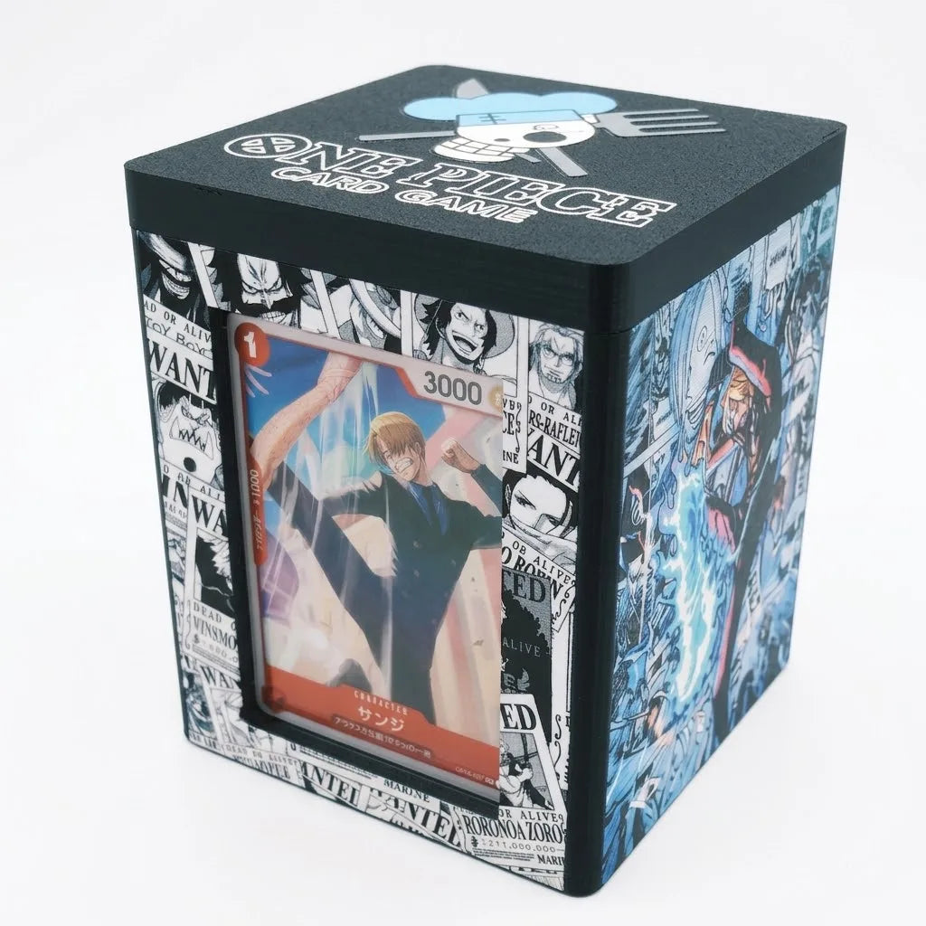 Hot New One Piece Sanji 3D Printed Card Storage Box Large Capacity Deck Holder Desktop Decor Organizer Anime Gift for Fans Quake A