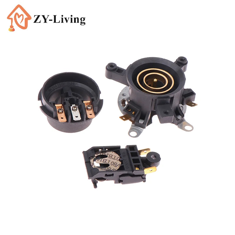3pcs/set Electric Kettle Accessories Base Thermostat Temperature Switch Connector Black Switch Coupler Socket Set Quake