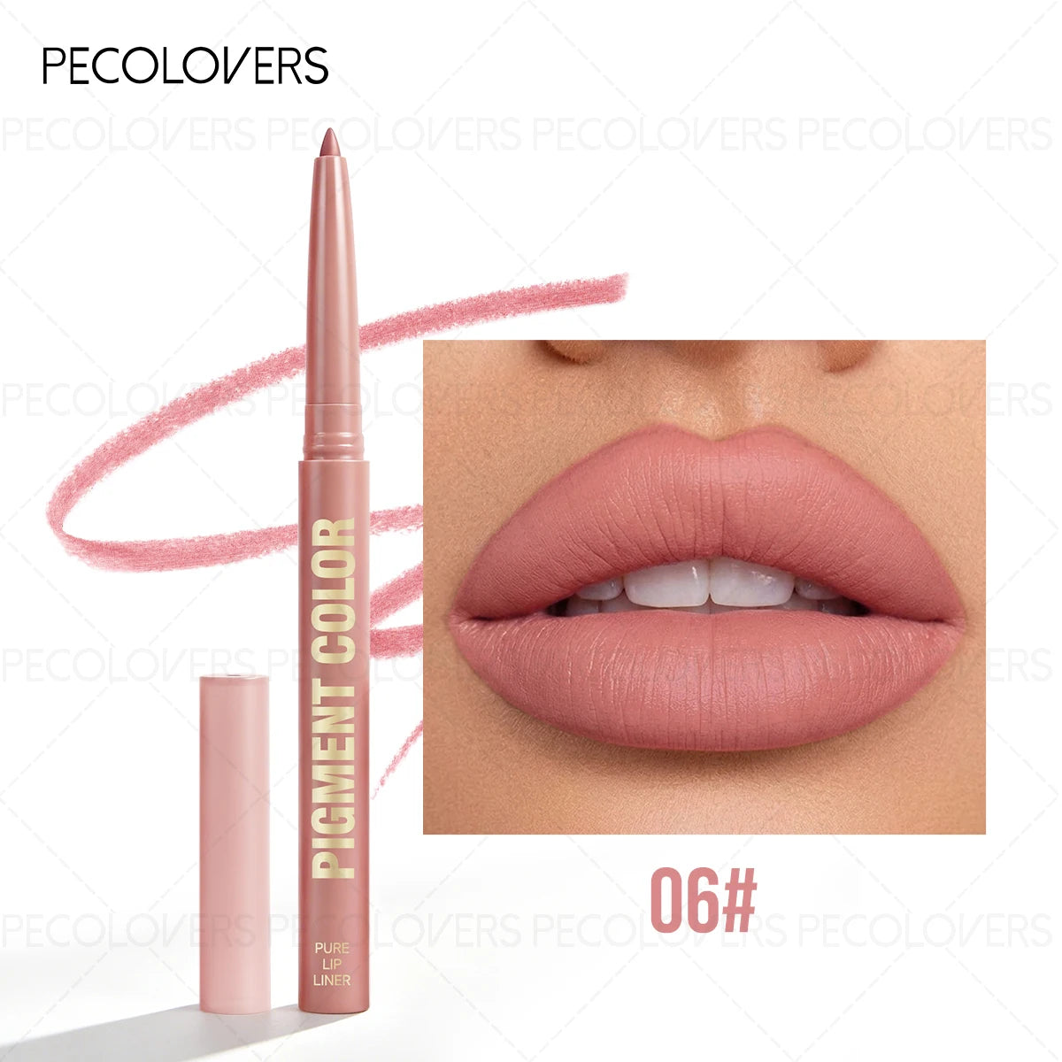 Velvet Matte Lipliner Pen, High Color Rendering Non-sticky Cup, Elegance Makeup Look, Lip Gloss & Lipstick Pen, Lip Makeup Quake 06