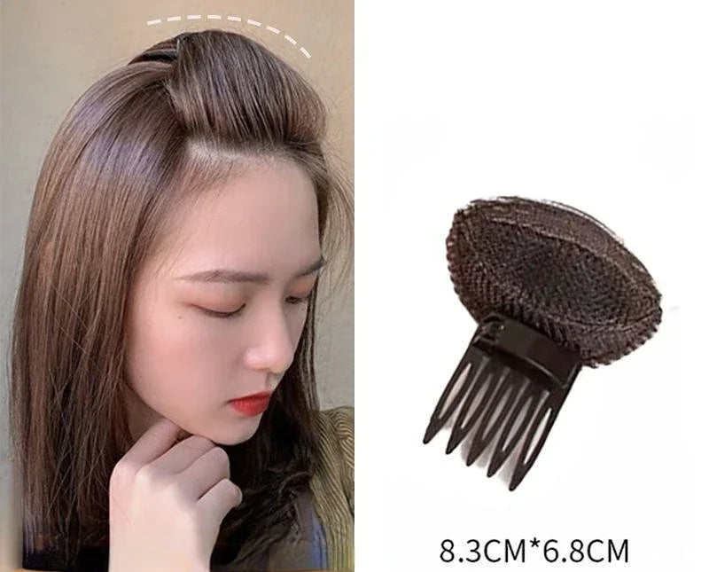 Hair Fluffy Clip Increased Hair Root Bangs Sponge Hair Base Bump Volume Hairs Puff Paste Insert Comb Styling Accessories Quake Brown comb 1pcs