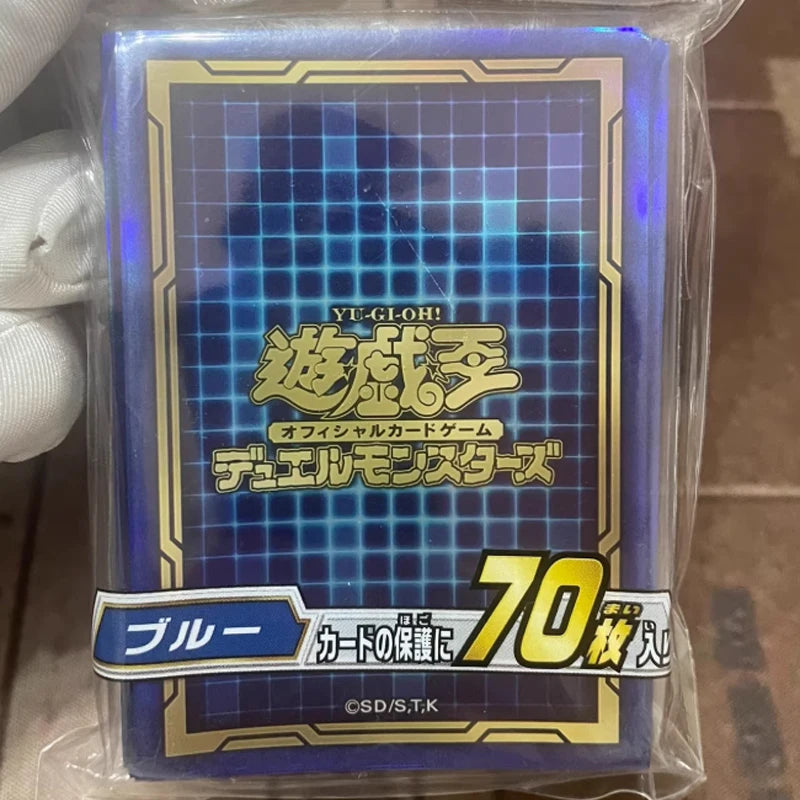 Hot 70pcs Official Yugioh Duel Monsters Card Sleeves Blue Silver Whirlwind Design 63x90mm Anime Premium Gift for Fans Collectors Quake