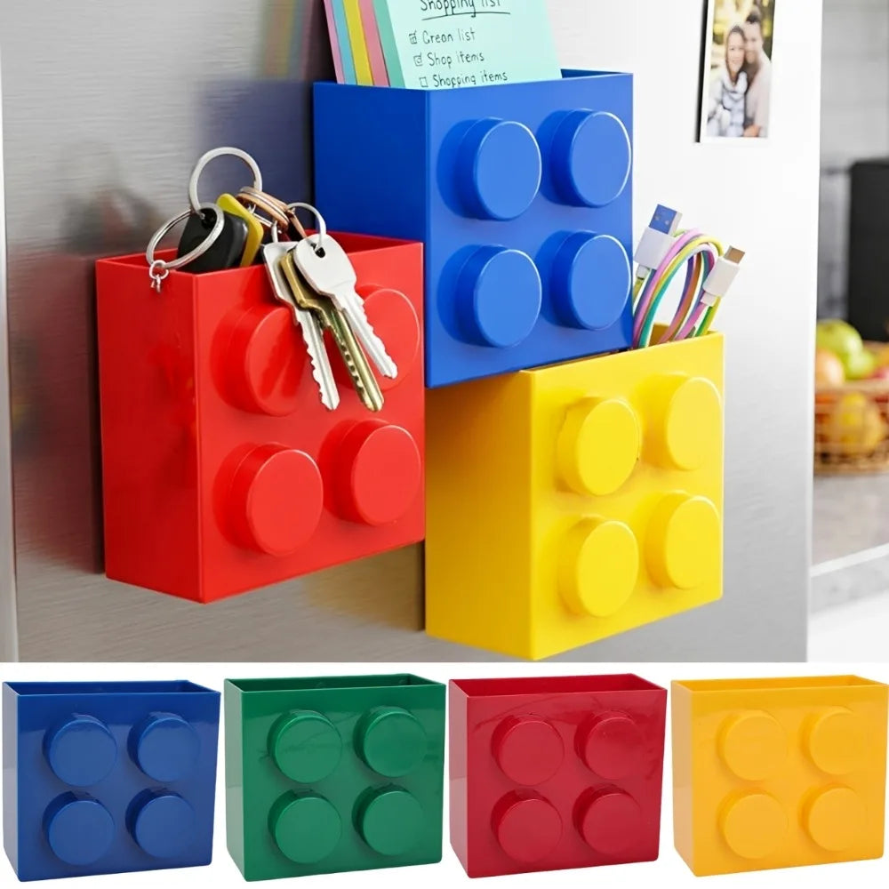 Building Blocks Magnetic Storage Holders Refrigerator Organizer Building Block Wall Mounted Racks Home Kitchen Creative Decor Quake