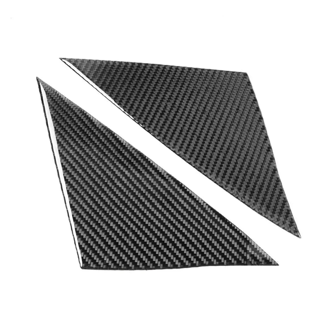 For Tesla Model Y 2020-2022 Real Carbon Fiber Car Front A Pillar Triangle Window Louver Side Shades Cover Trim Sticker Quake