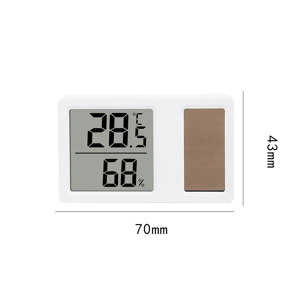 69HF Solar Powered Thermometers Mini High Accuracy Digital Temperature Humidity Measurement Meter Gauge Professional Quake Large -7 - 4.3cm-