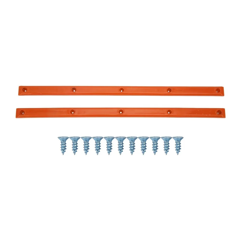 2Pcs Durable ABS Rib Bones Rails Colorful 36.5x1.7cm Skateboard Rail Guards Board Rails Skateboards Decks Quake Orange