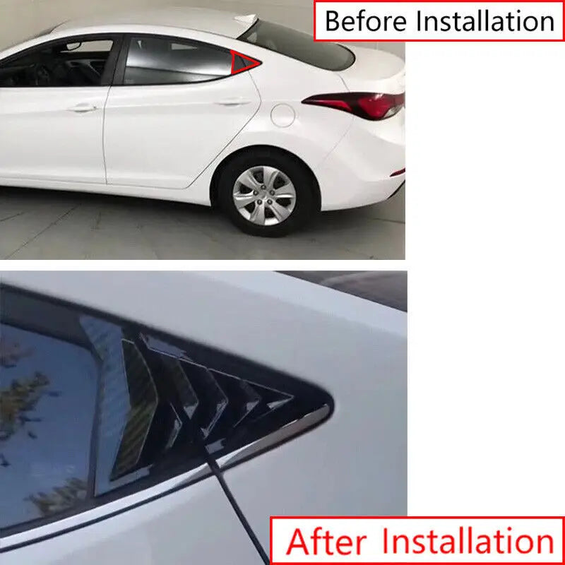 For Hyundai Elantra Avante Sedan 2011-2015 Car Rear Louver Window Side Shutter Cover Trim Sticker Vent Scoop ABS Carbon Fiber Quake