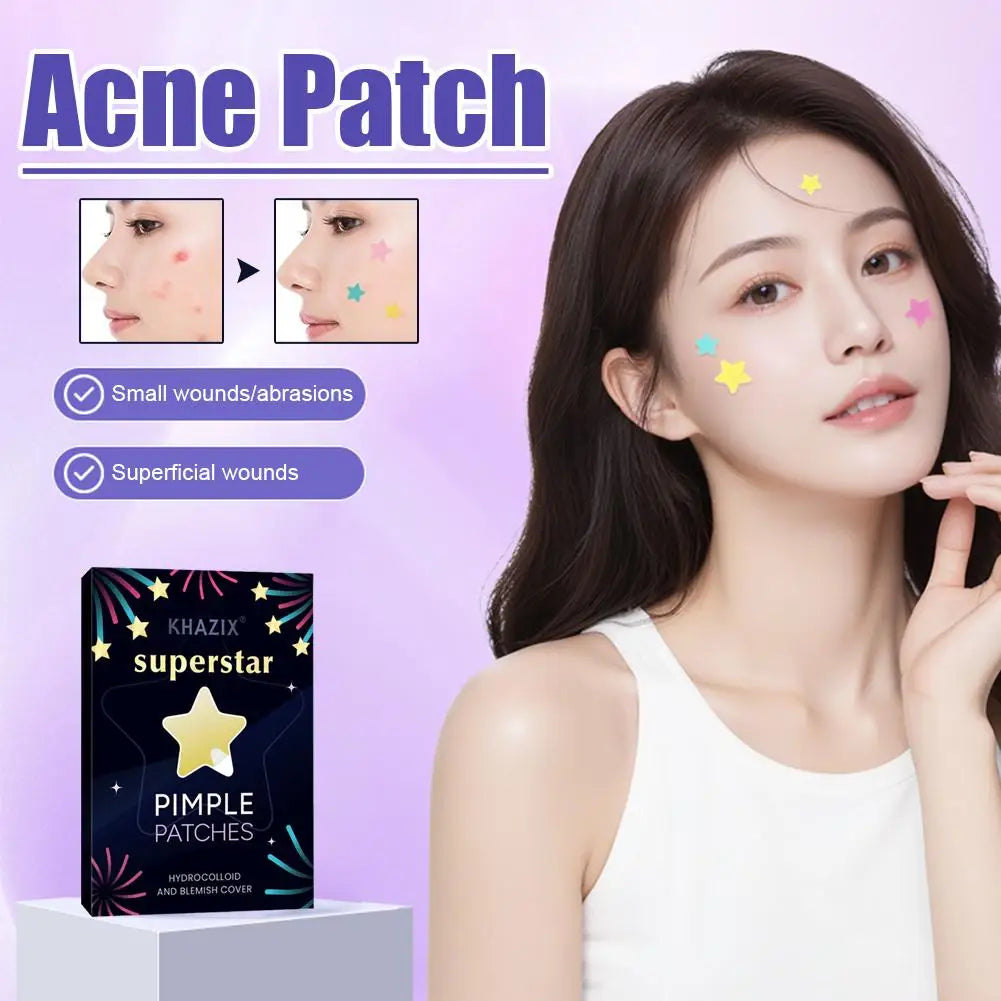 Colorful Stars Pimple Patches, 240/280PCS Cute Acne Blemishes Covering Stickers Invisible Hydrocolloid Acne Patch Zit Stickers Quake